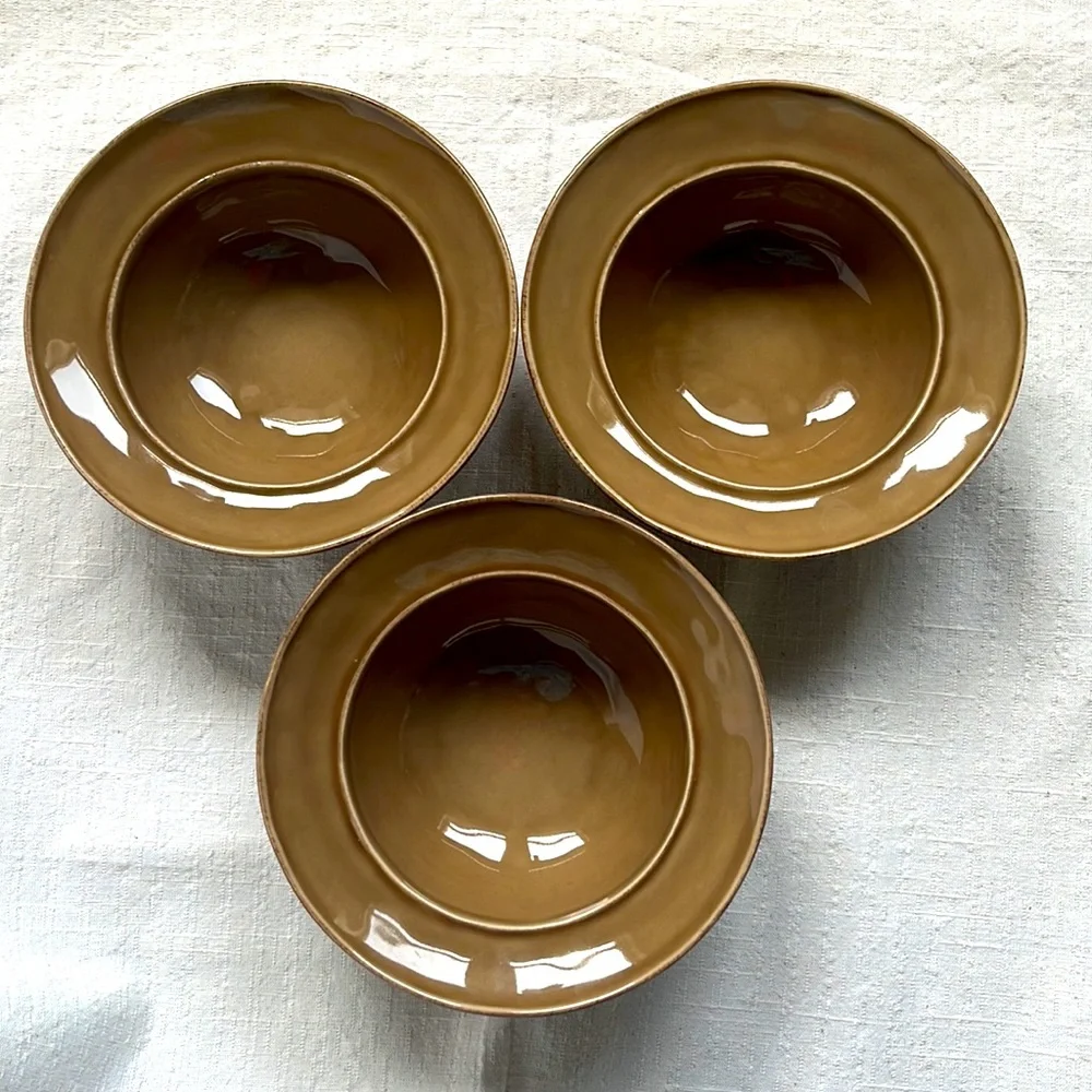 3 Pottery Barn handcrafted soup / cereal bowls